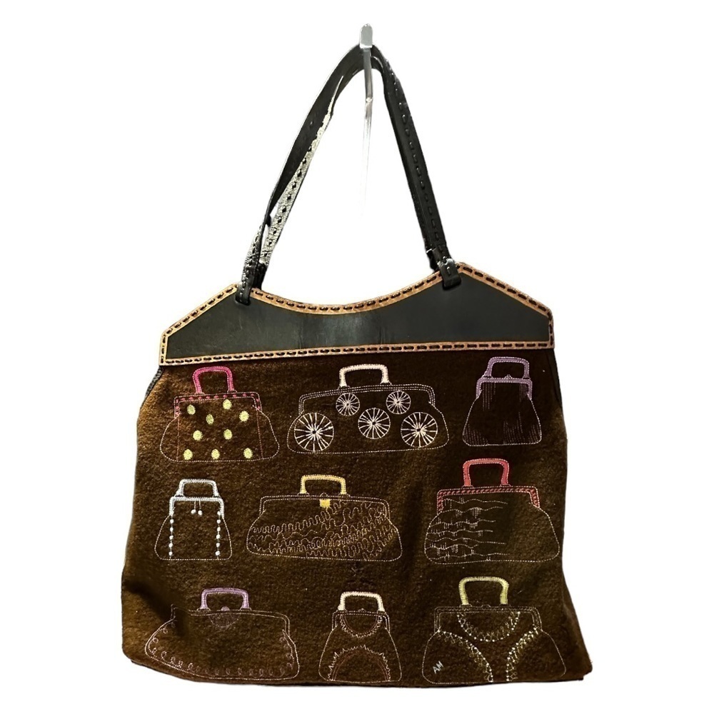 Antonio Melani Large, Fun Bag Embroidered with Totes and Purses - Picture 6 of 6